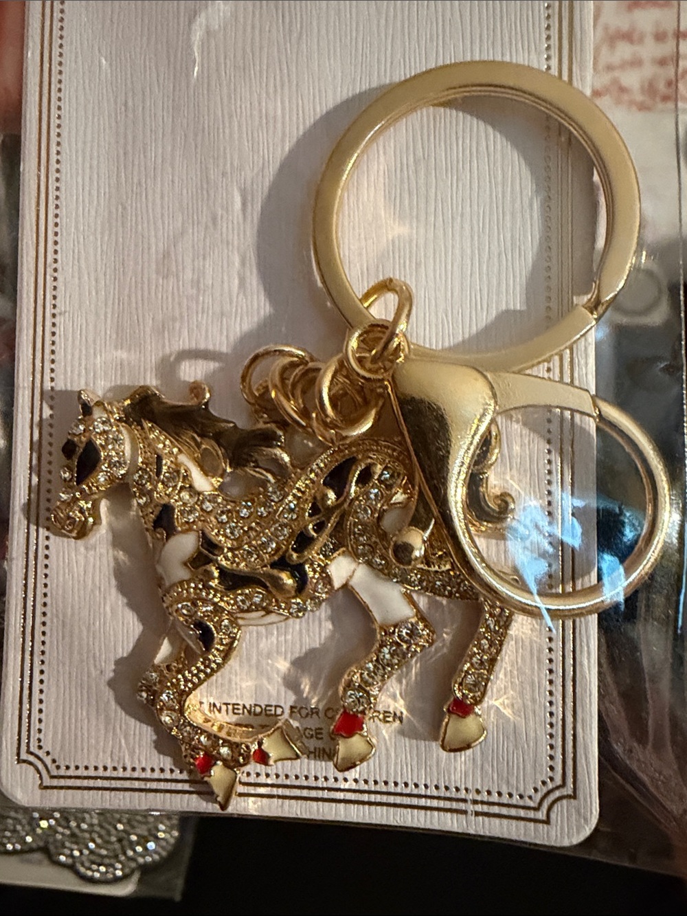 Gold Rhinestone Cross Keychain - - Picture 3 of 8